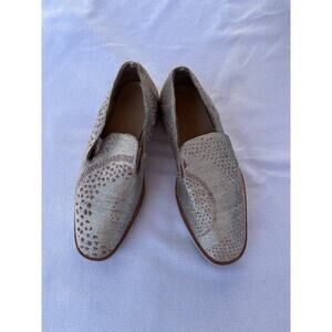 FREE PEOPLE Snake Eye Silver Metallic Brocade loafers flats size EU 38/US 7.5